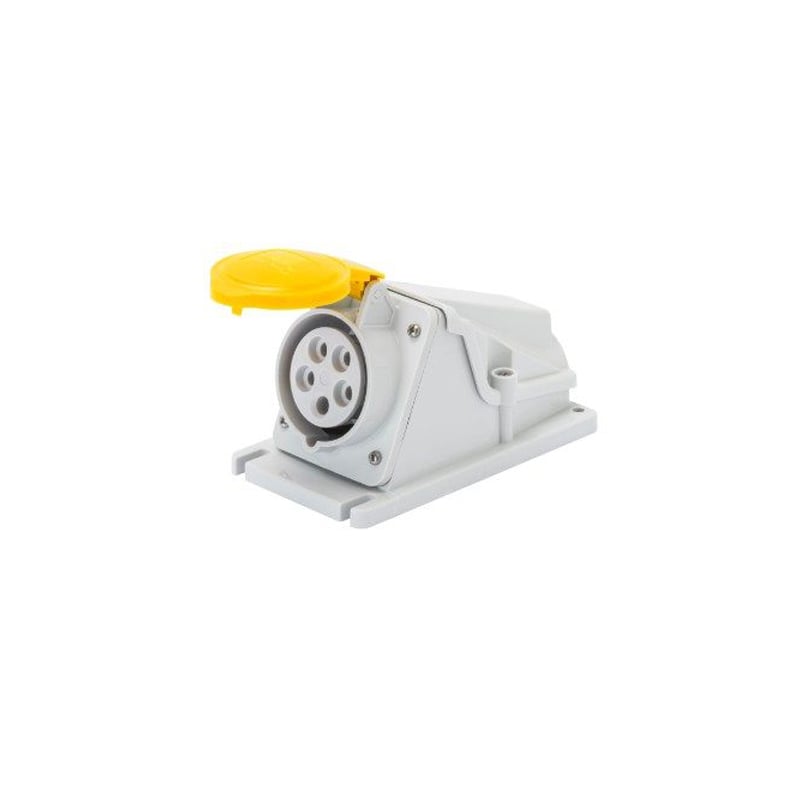 Gewiss 90 Deg. Angle Surface Mounting Socket IP44 16A 2P+E 110V Yellow