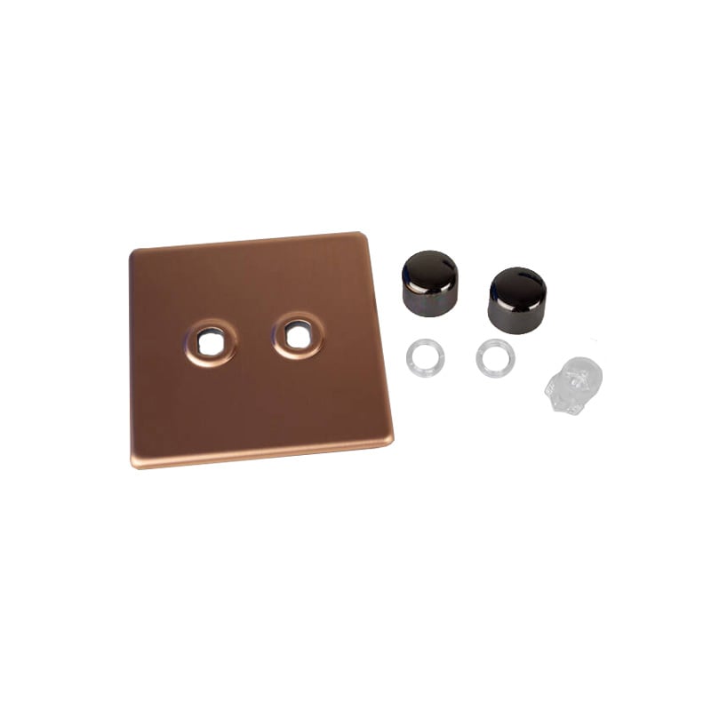 Varilight Urban 2G Single Plate Matrix Faceplate Kit Brushed Copper for Rotary Dimmer Varilight Screw Less Plate