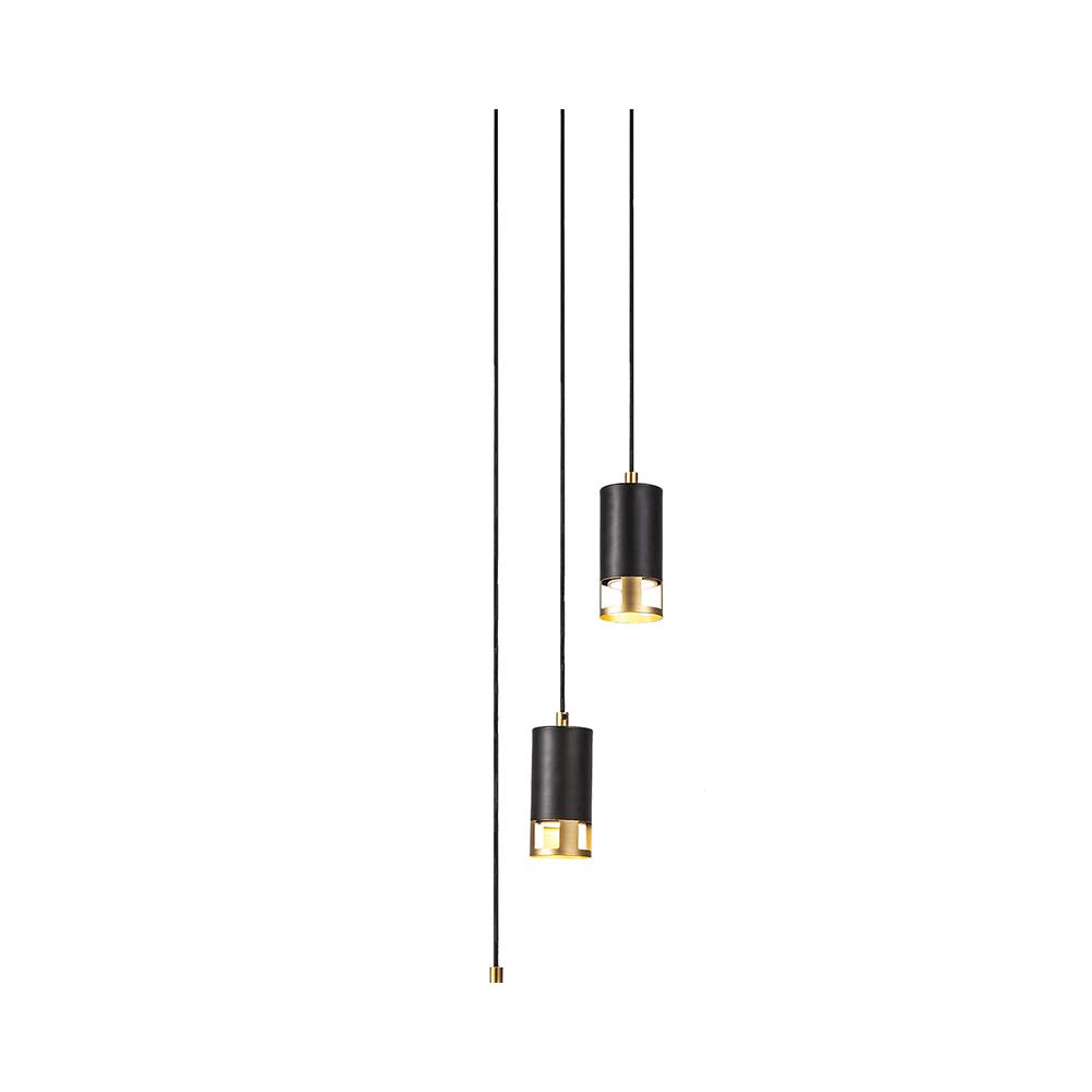 Luxuria Selene 22cm 3 Light Round Pendant GU10 Black / Painted Gold