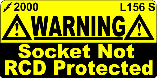 L156 S This Socket is NOT RCD Protected Label (100)
[L156 S]