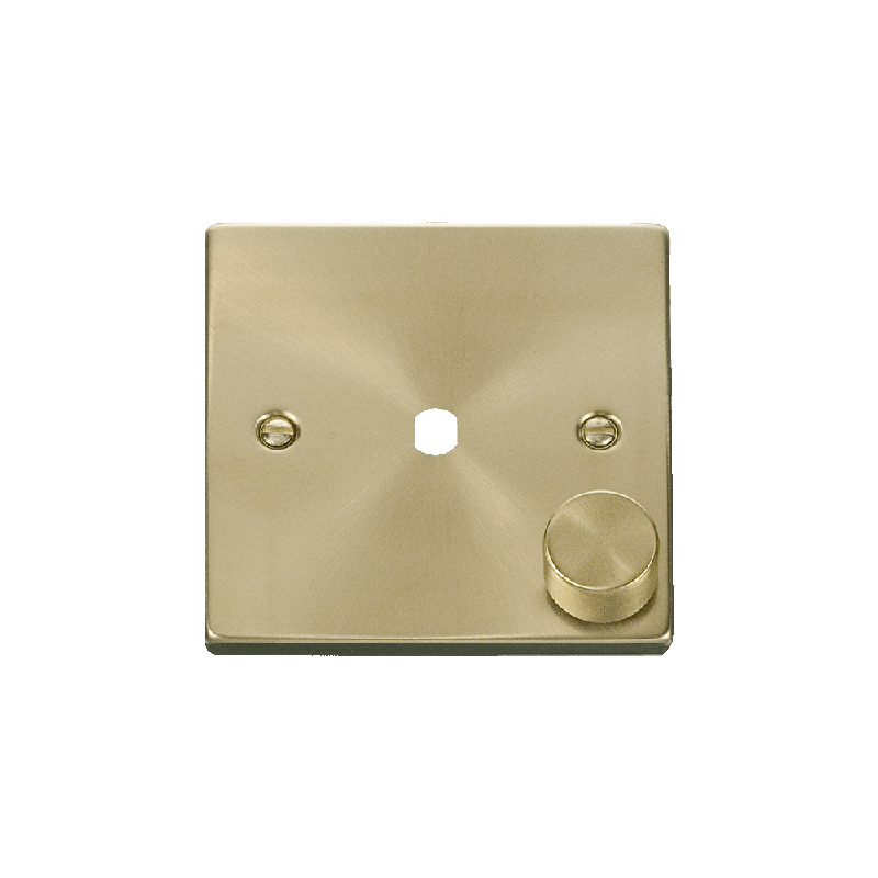 Click Deco 1 Gang Unfurnished Dimmer Plate and Knob (650W Max) Satin Brass