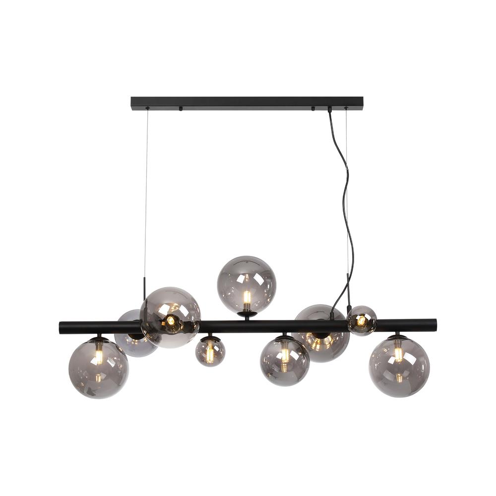 Luxuria Thorne Linear Pendant 9xG9 Satin Black Smoke Plated Glass