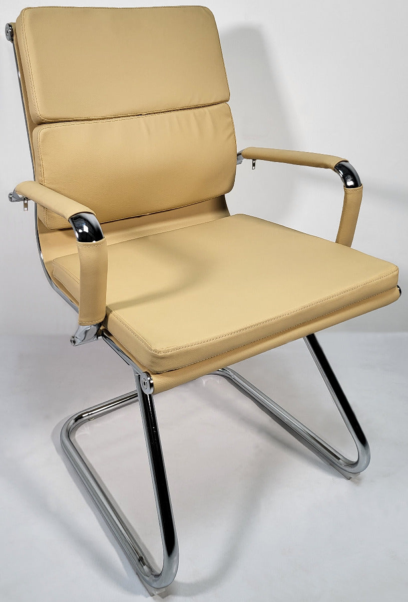 Providers Of Beige Leather Soft Padded with Chrome Visitor Chair - SZ-236 North Yorkshire