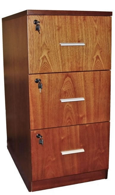 Light Walnut Three Drawer Executive Filing Cabinet - AB84 North Yourkshire