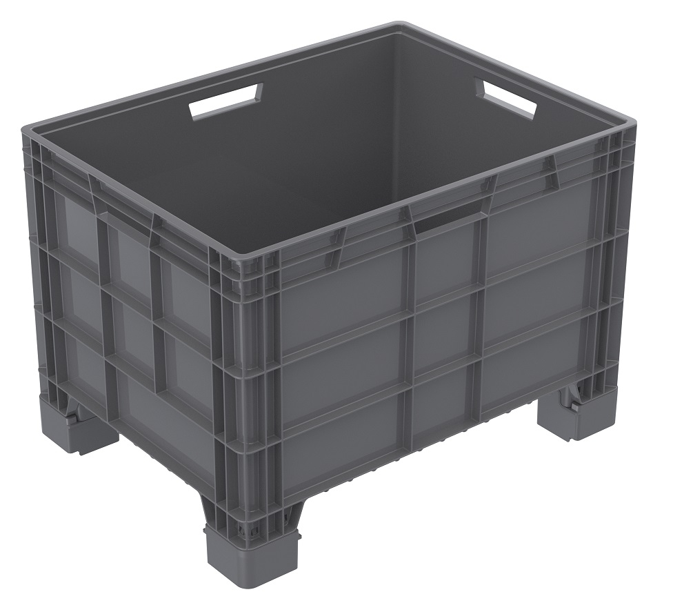 210 Litre Mini Pallet Box/Bulk Storage Container - Solid Sides With 4 Feet