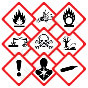 GHS Chemical Hazard Labels On Reels