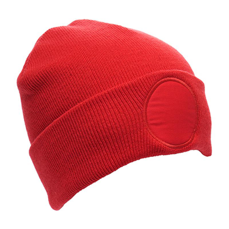 Circular Patched Beanie Hat