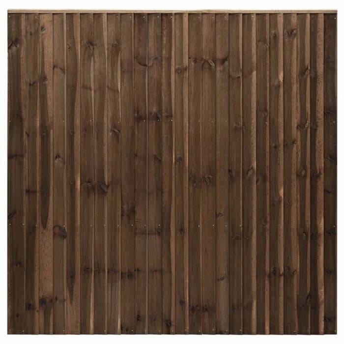 Brown Closeboard Feather Edge Fence Panel 1830 x 1800mm