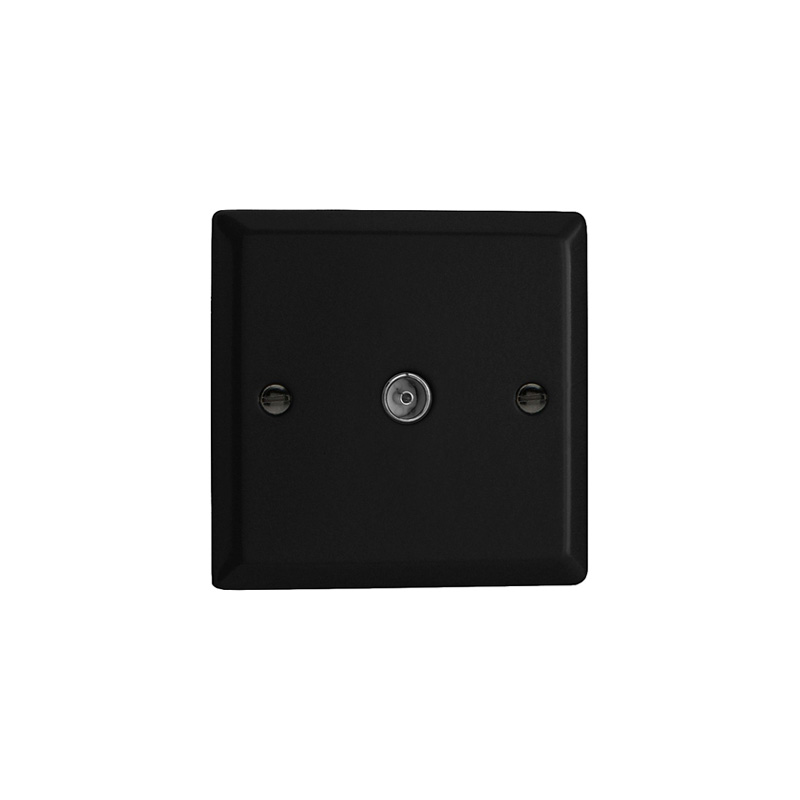 Varilight Urban 1G TV Socket Co-Axial Matt Black (Standard Plate)