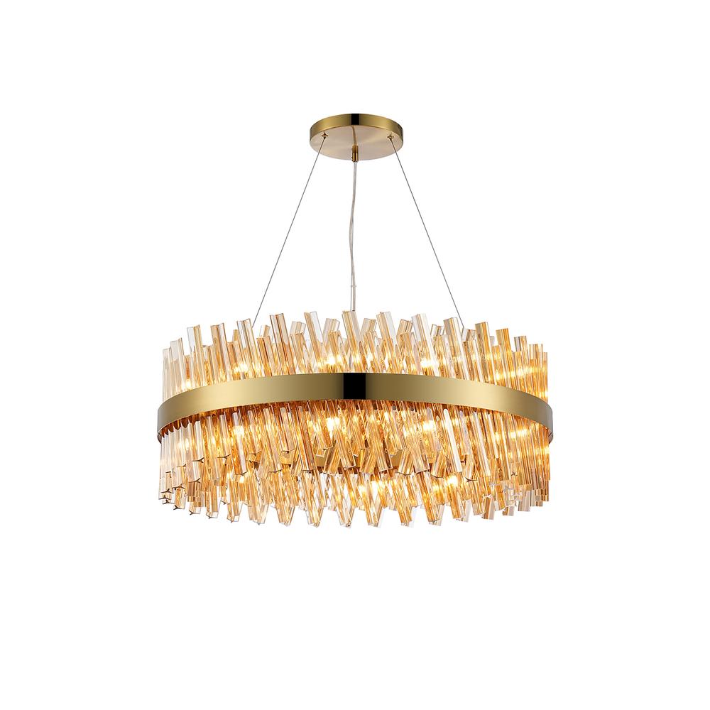 Luxuria Sylph 80cm 24 Light G9 Pendant Round Brass / Amber