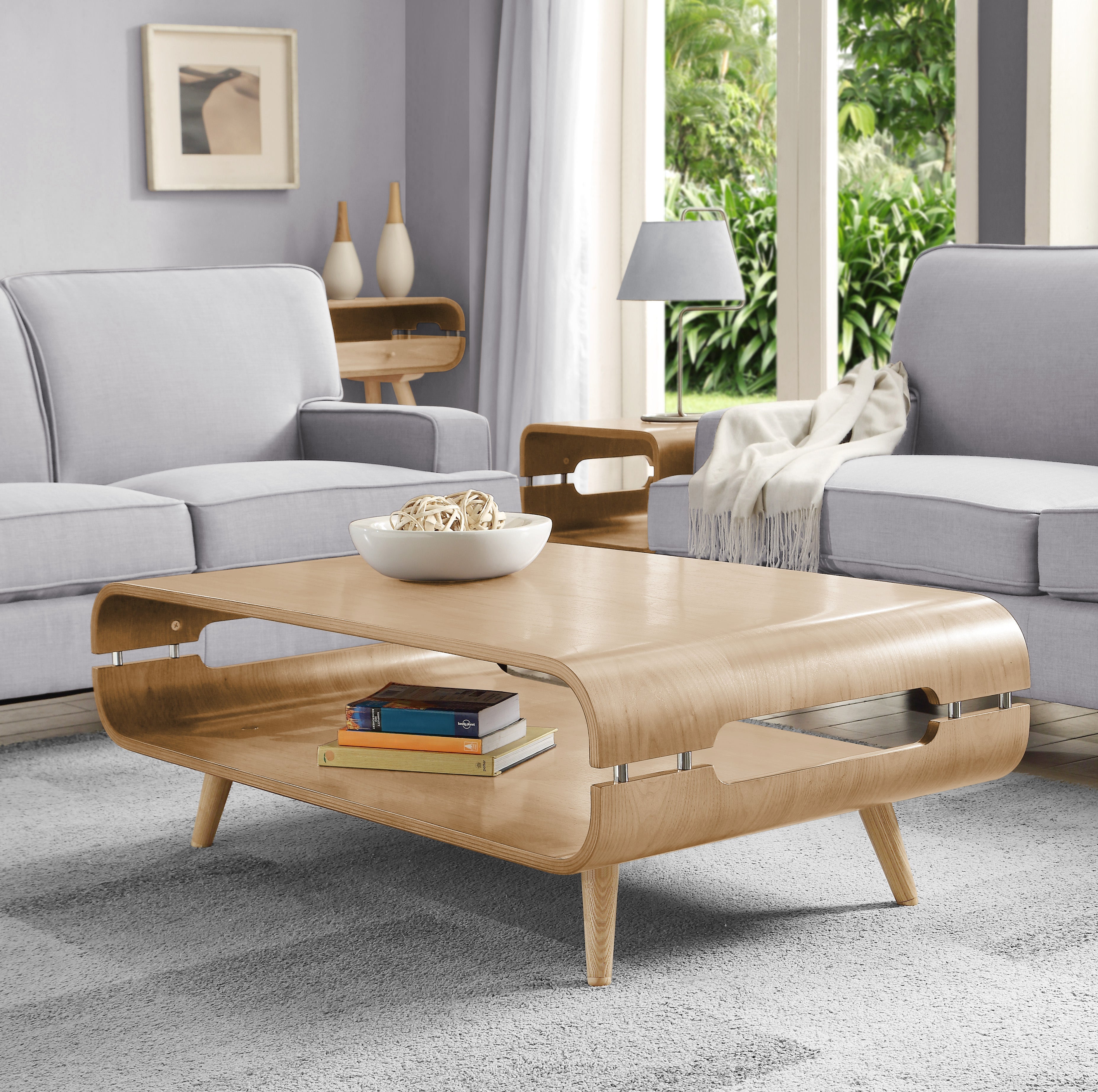 Suppliers Of Oak Veneer with Ash Wooden Leg Coffee Table - 1180mm - JF703 UK