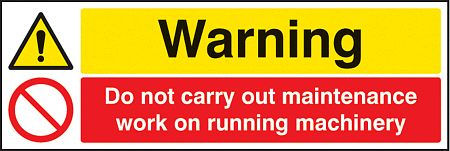 Warning do not carry out maintenance etc