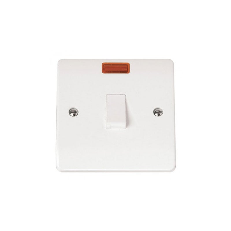 Click DP Switch 20 Amp White PVC With Neon