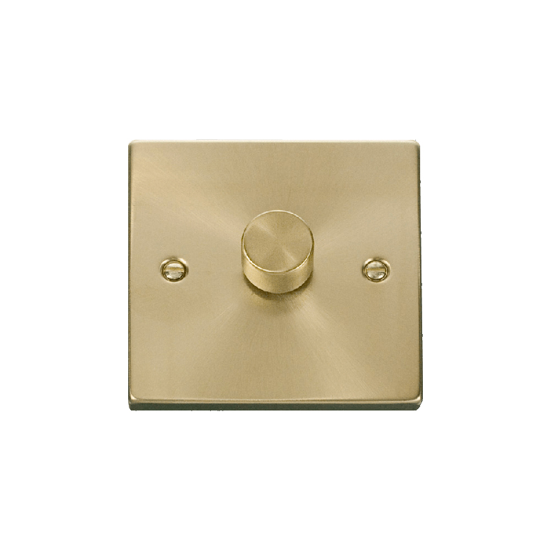 Click Deco 1 Gang 2 Way 100W LED Dimmer Switch Satin Brass