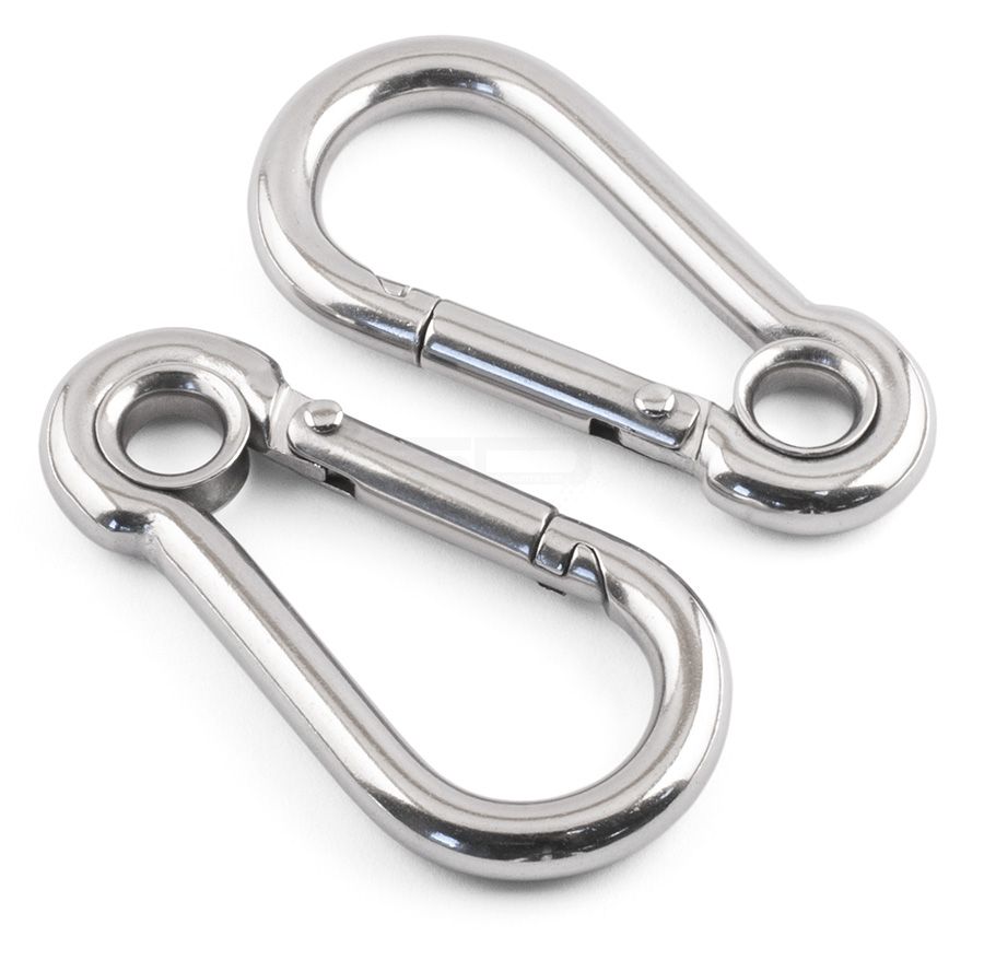 Spring Hooks With Eyelet - 316 / A4 Stainless Steel