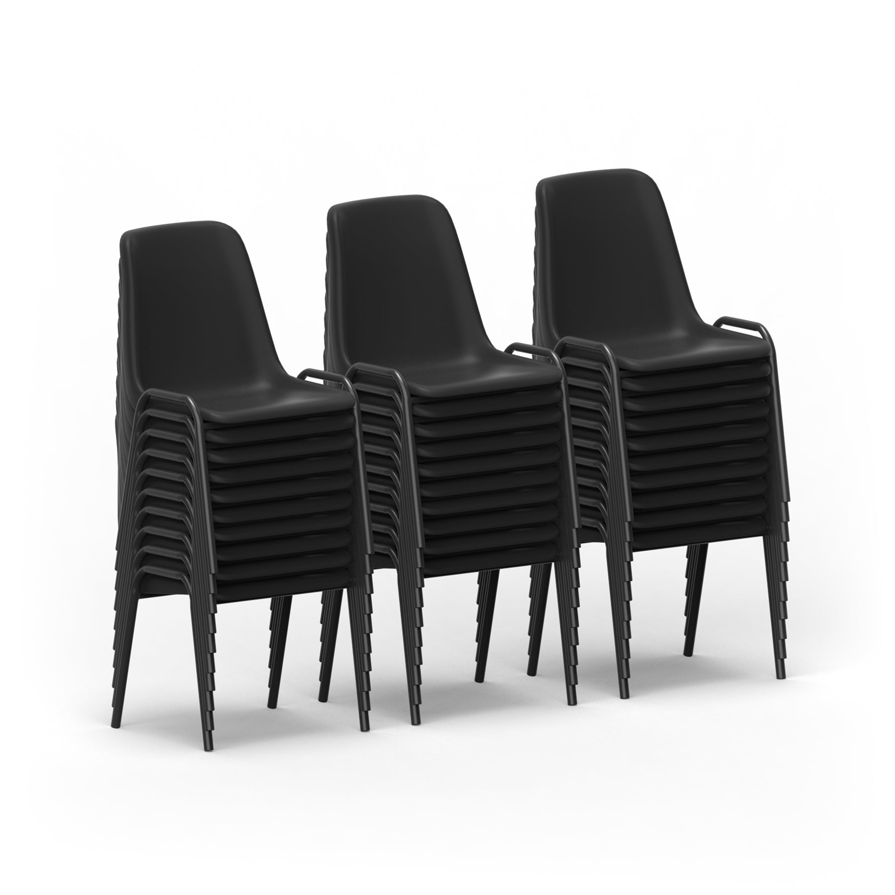 Polly Stacking Visitor Chair (Bundle of 30) - Black or Blue Colour Option UK