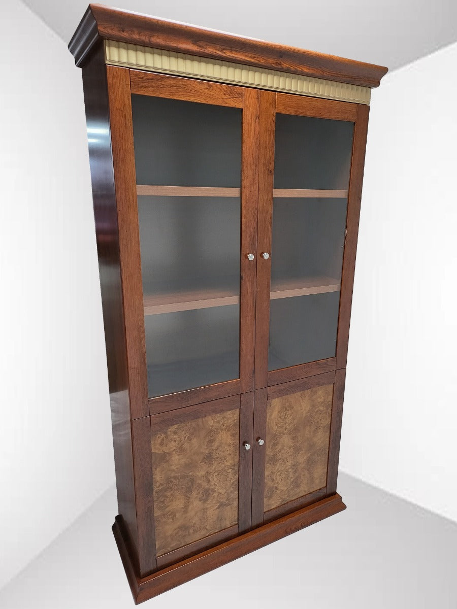 Medium Oak Luxury Bookcase Two Doors Wide - 1861A-2DR Near Me