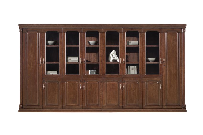 Specialising In Extra Large Real Wood Veneer Quality Executive Eight Door Storage Bookcase - 4000mm - UM9B08 UK