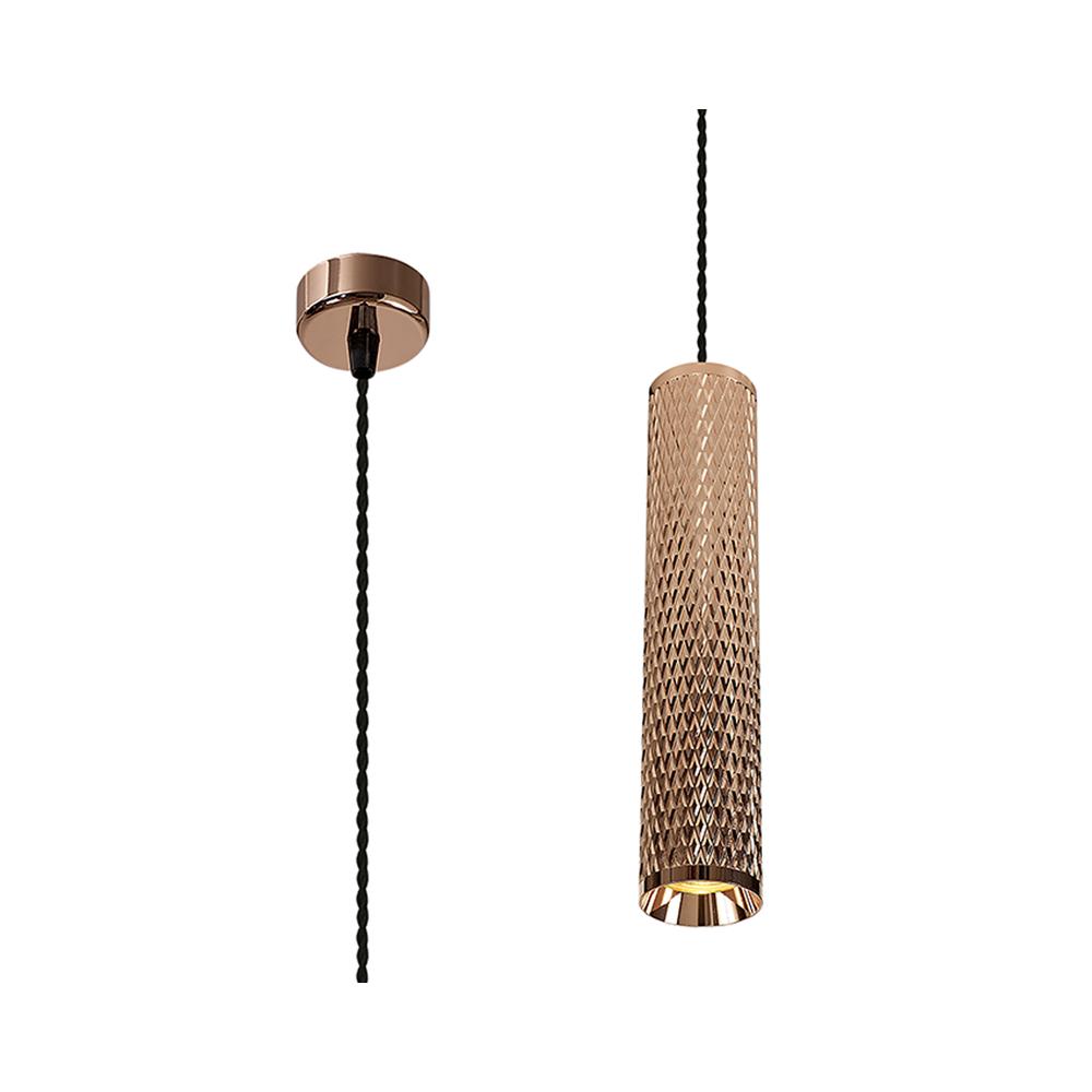 Luxuria Swirl 6.5cm 1 Light 30cm Pendant Light GU10 Rose Gold