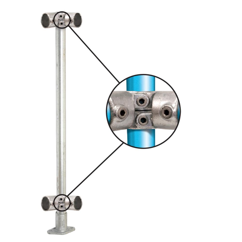 Variable Corner Post - D Tube 48.3mm Dia1100mm Finished Handrail Height