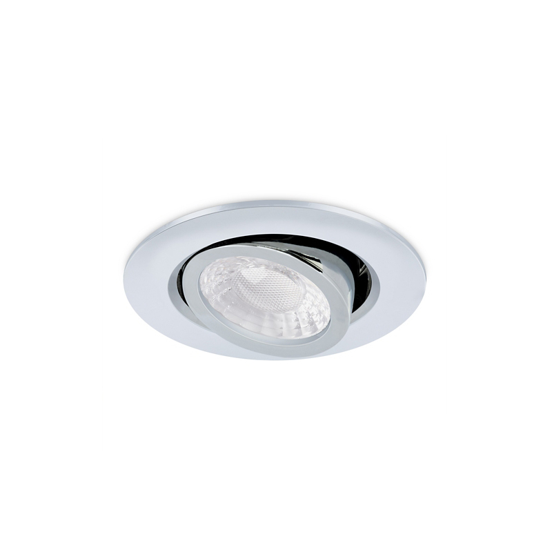 JCC X50 Tilt Fire-Rated Multi-Wattage CCT Downlight Polished Chrome