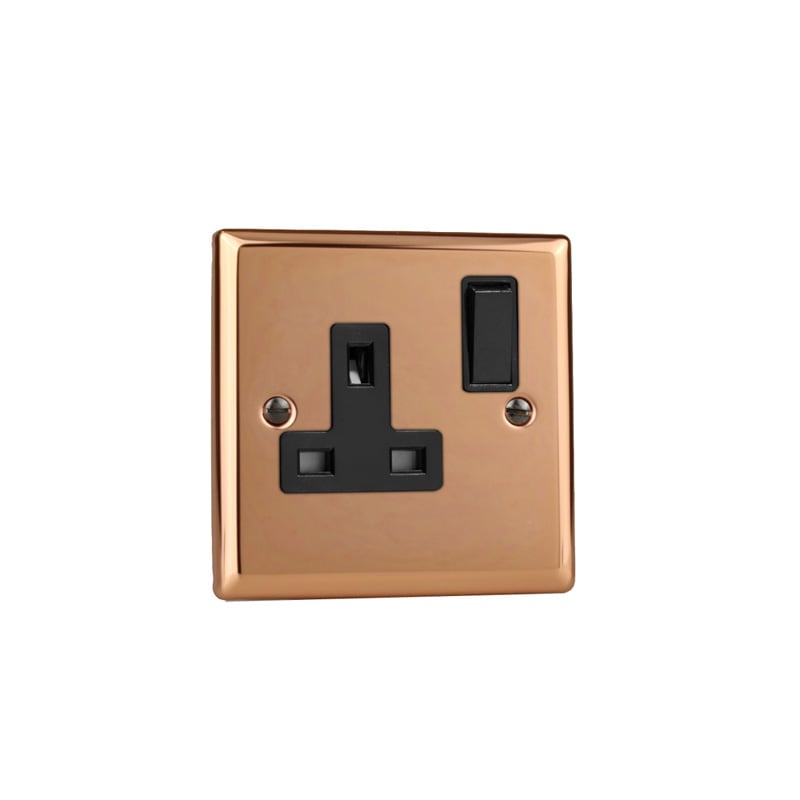 Varilight Urban 1G 13A DP Switched Socket Polished Copper (Standard Plate)