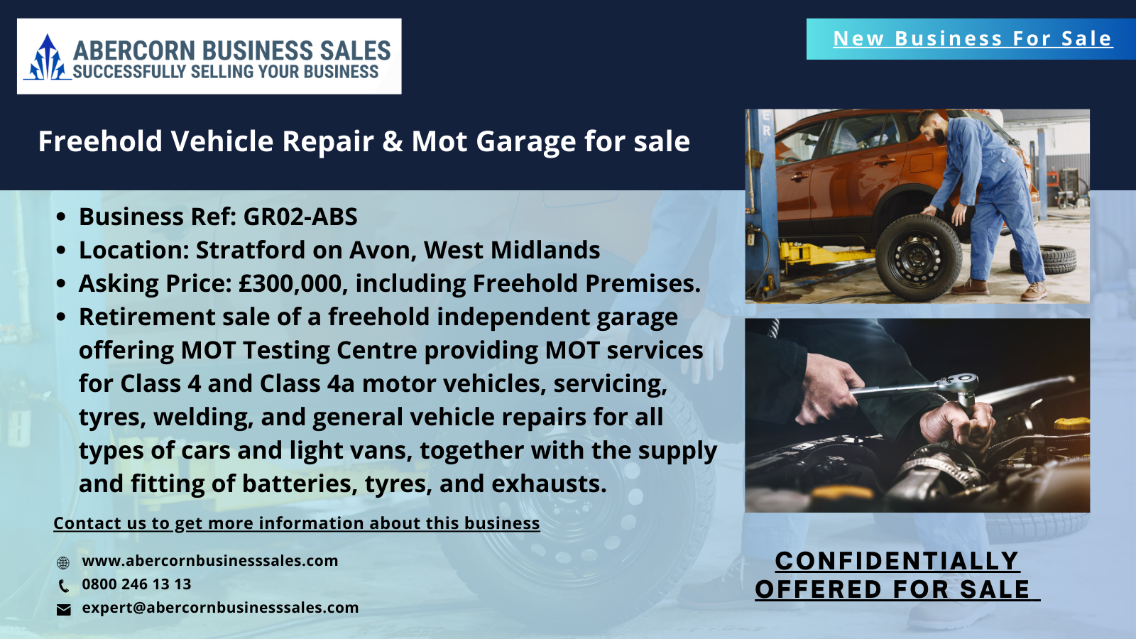 GR02-ABS - Freehold Vehicle Repair & Mot Garage for Sale