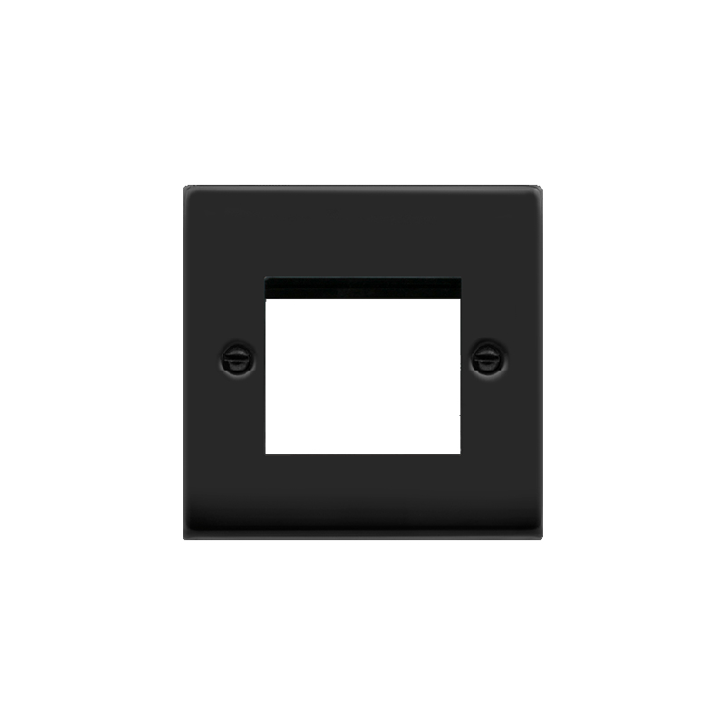 Click Deco 1 Gang Twin Aperture Single Plate Matt Black