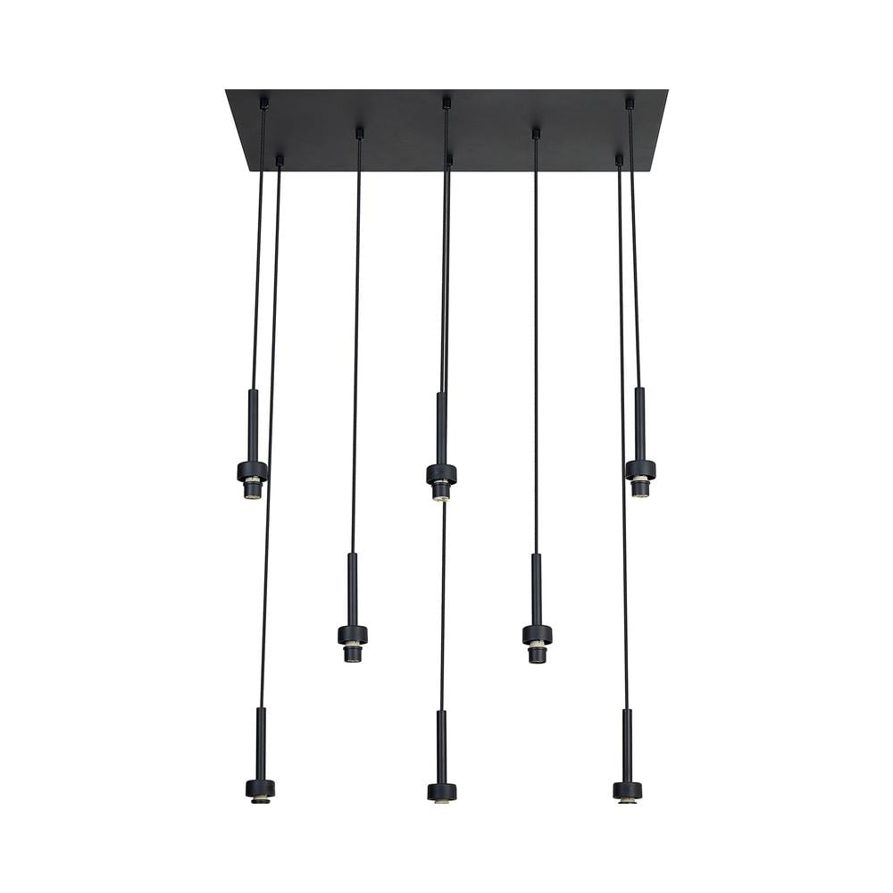 Luxuria Apex Satin Black 8 Light G9 Universal 2m Drop Rectangle Multiple Pendant