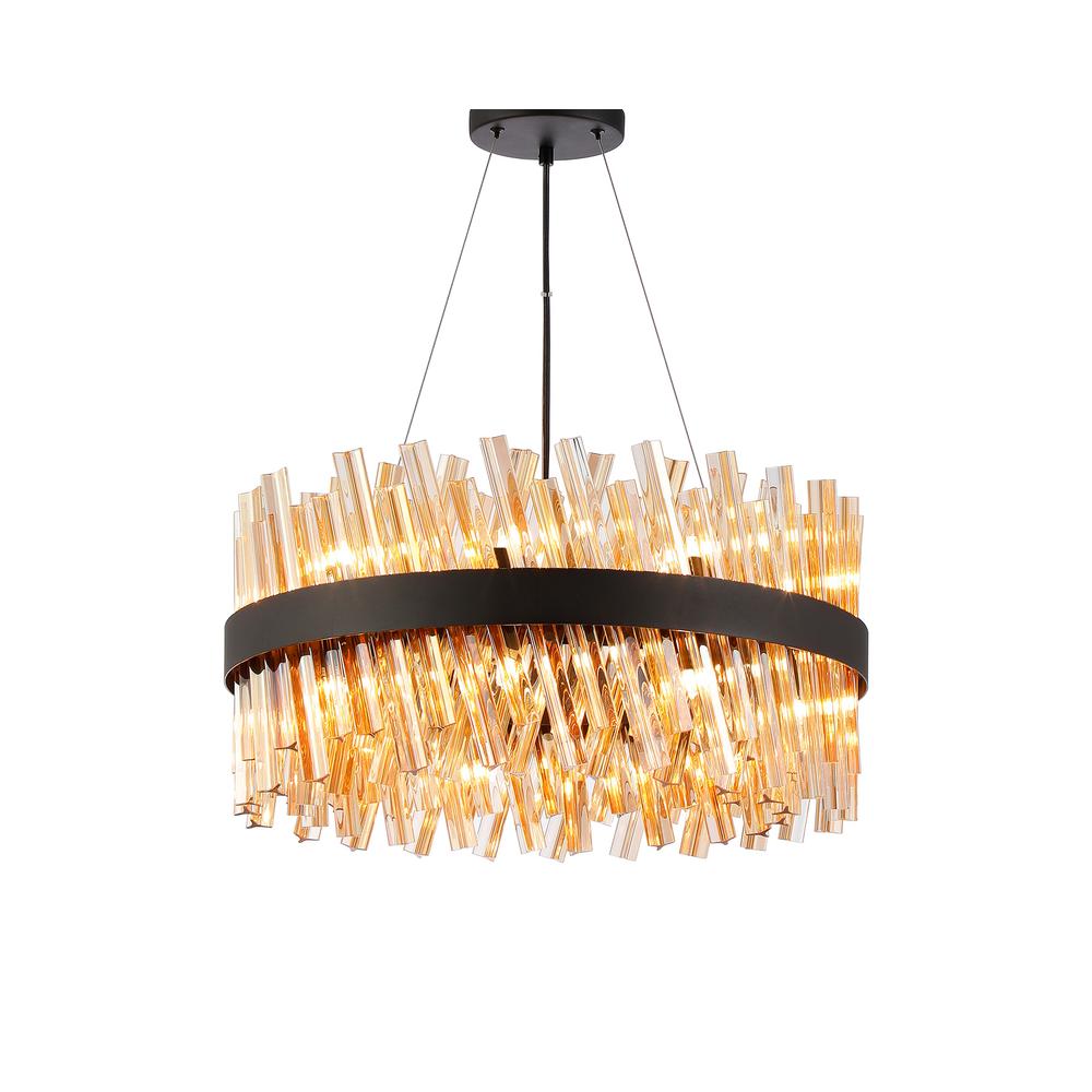 Luxuria Sylph 60cm 18 Light G9 Pendant Round Satin Black / Amber