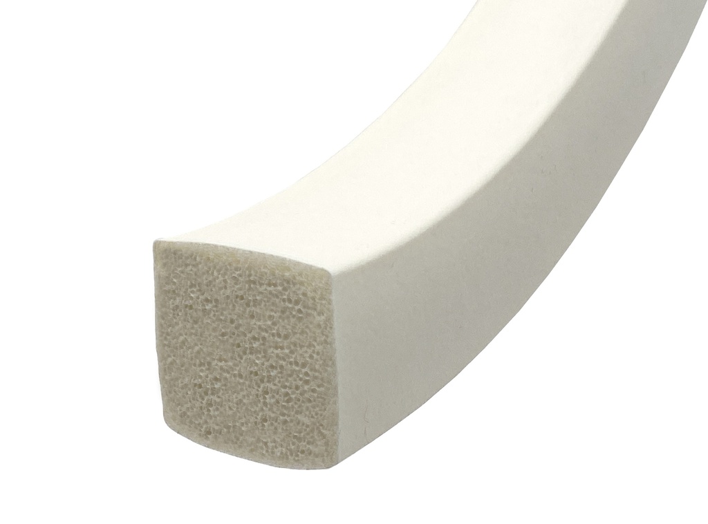 White Expanded SIL16 Silicone Strip (Skinned on 4 Sides) 25mm x 25mm