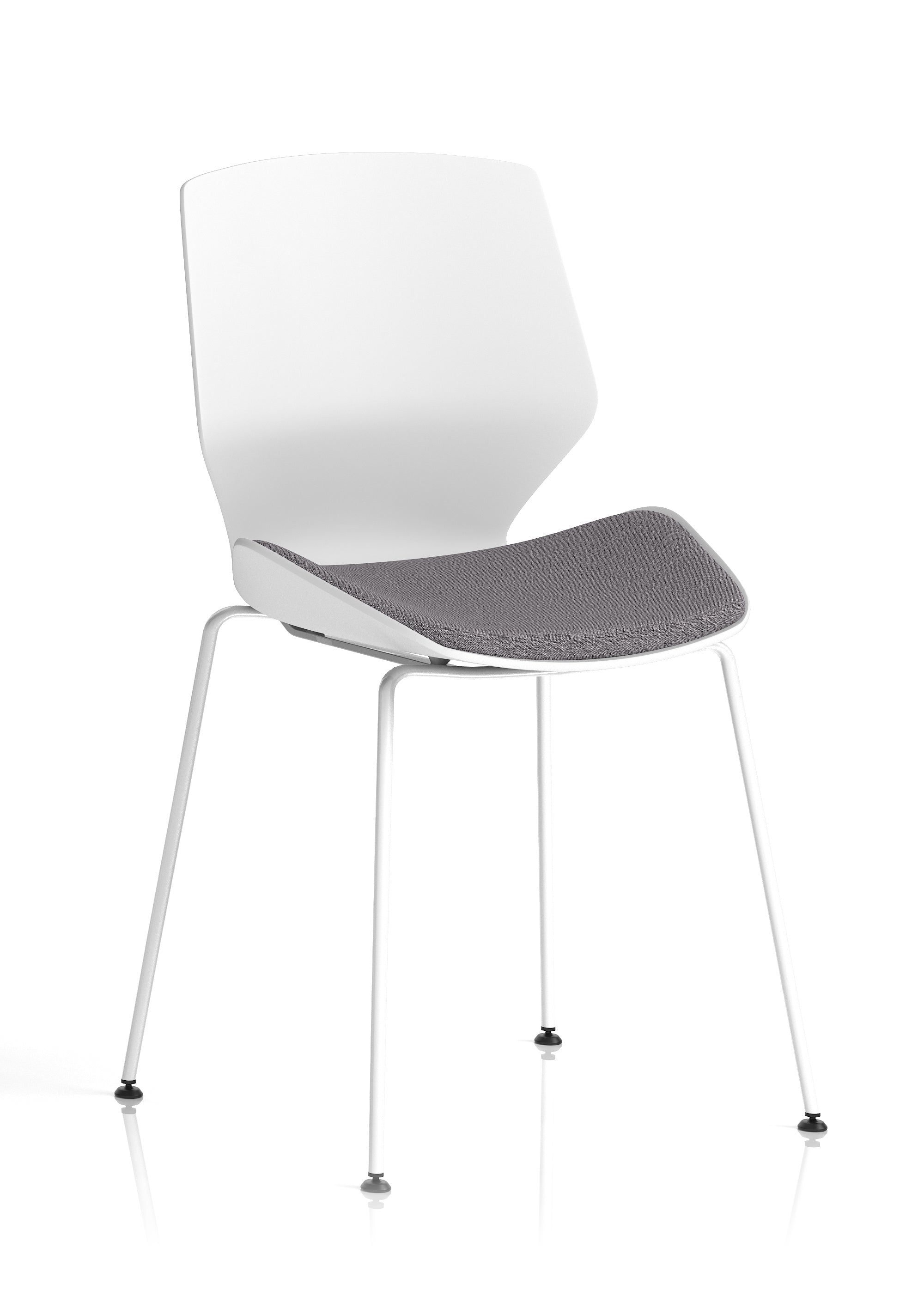 Florence White Frame Fabric Seat Visitor Chair - Available in 20 Colour Choices North Yourkshire