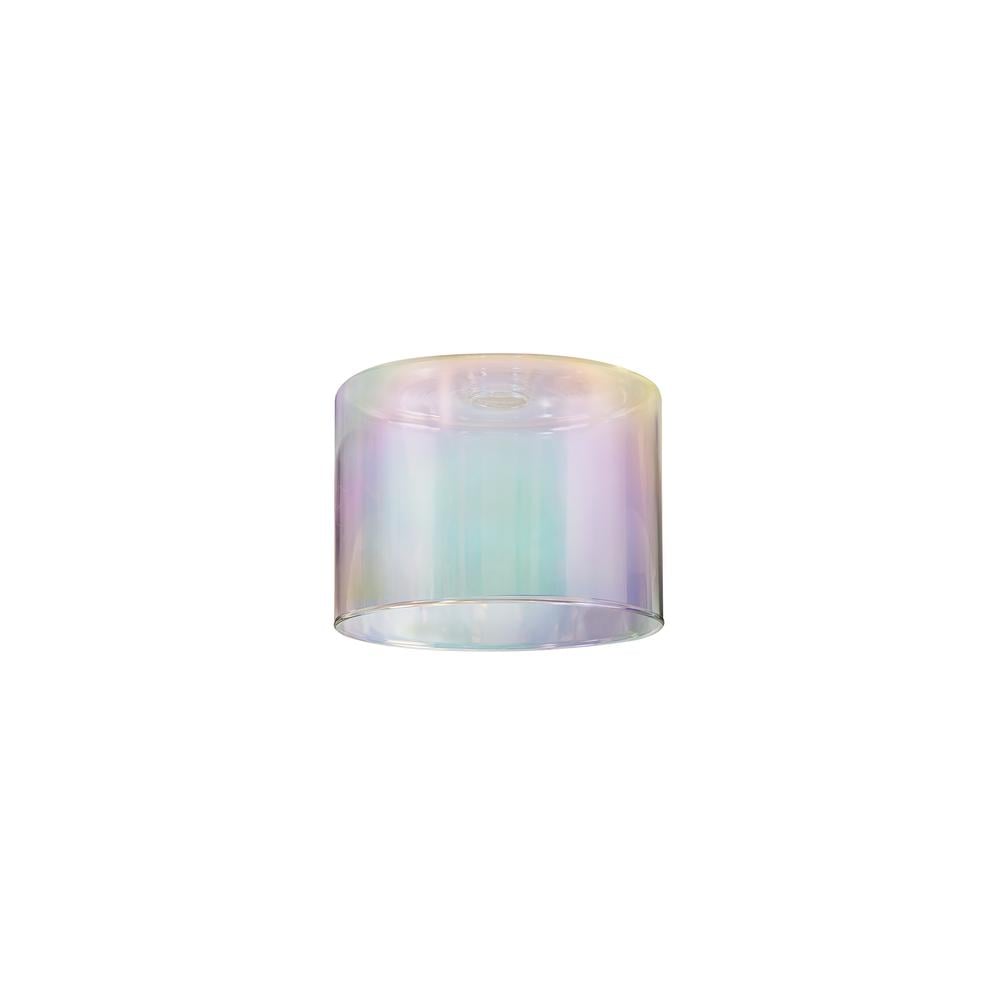 Luxuria Apex 150x110mm Short Cylinder (A) 7 Colour Iridescent Glass Shade