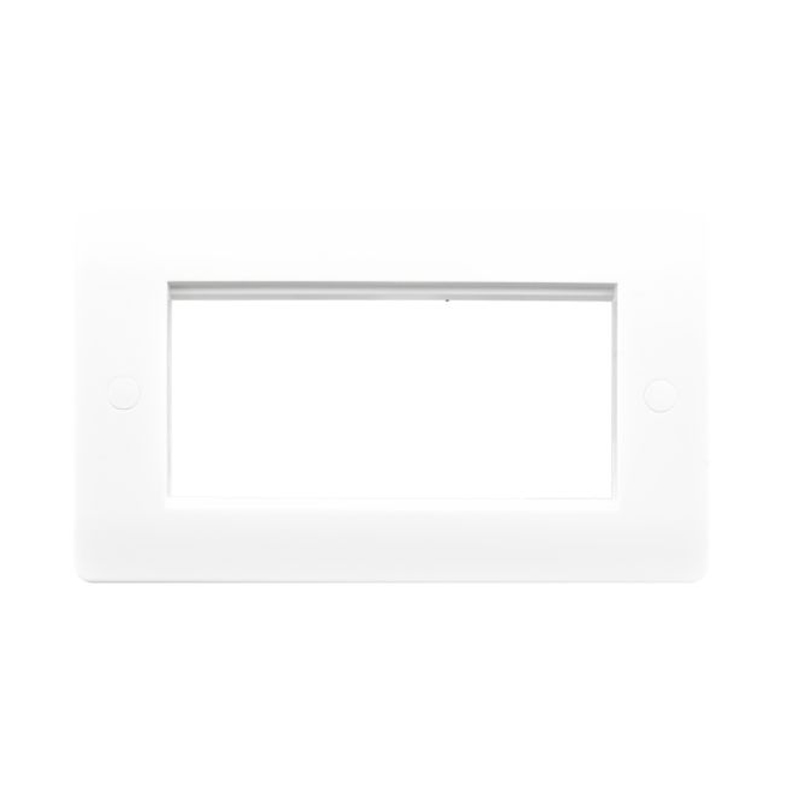 Hamilton Verve 4 Gang 4 x 100x50mm Euro Aperture Plate White