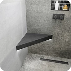 Tileable Corner Shelf For Modern Bathrooms