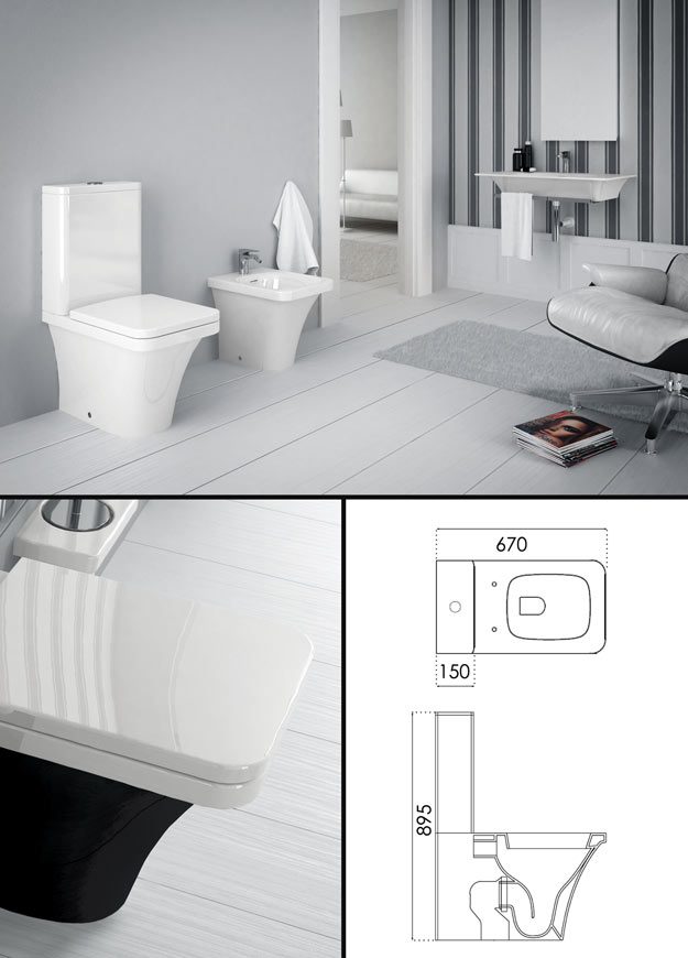 Tulip Close Coupled Toilet and Cistern (11H)