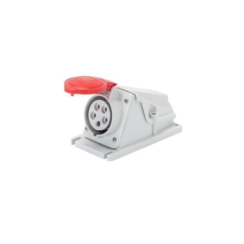 Gewiss 90 Deg. Angle Surface Mounting Socket IP44 32A 3P+N+E 415V Red