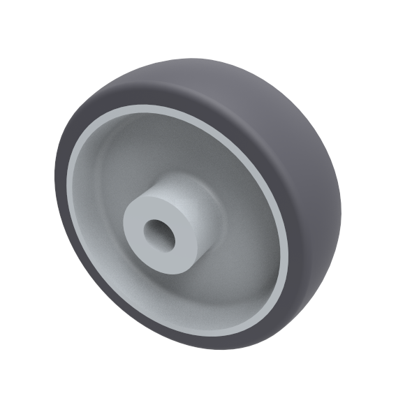 Grey Rubber 150mm Plain Bearing Wheel 100kg Load