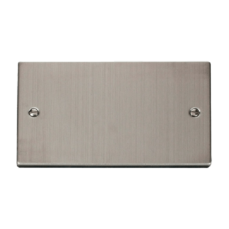 Click Deco Blank Plate 2 Gang Stainless Steel