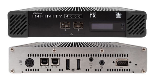 ALIF4001T Adder Infinity ALIF4000 Transmitter 4K 60Hz Dual SFP ADDERLink INFINITY 4000 Series, 4K KVM, Dual-head DisplayPorts, IP KVM extender over a single fibre optic ( KVM Transmitter)