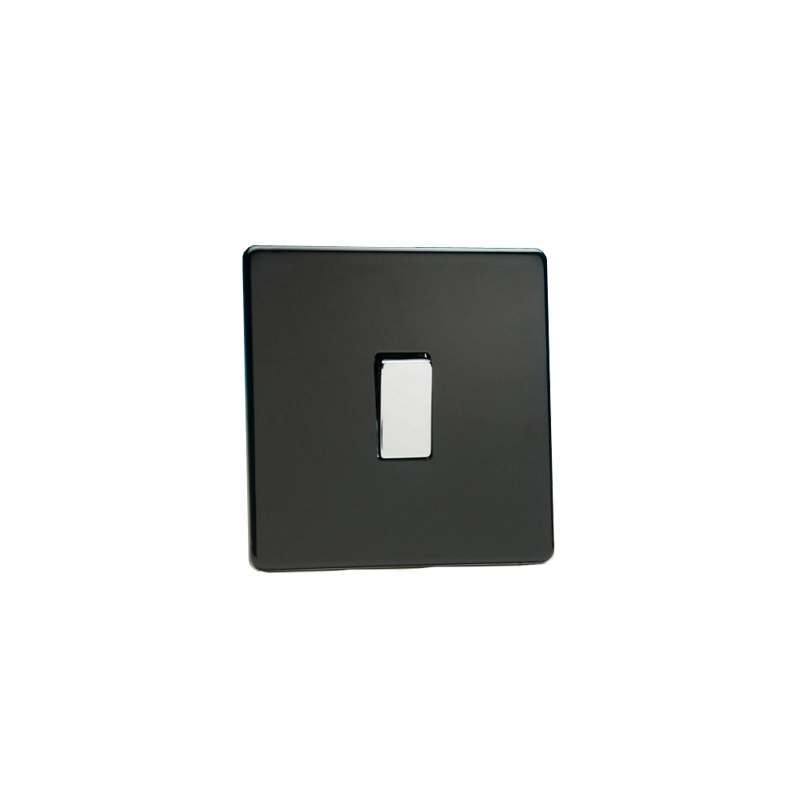 Varilight Screw Less Flat Plate Switch 1G Premium Black