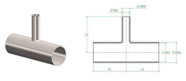DIN11852, Reducing Tees