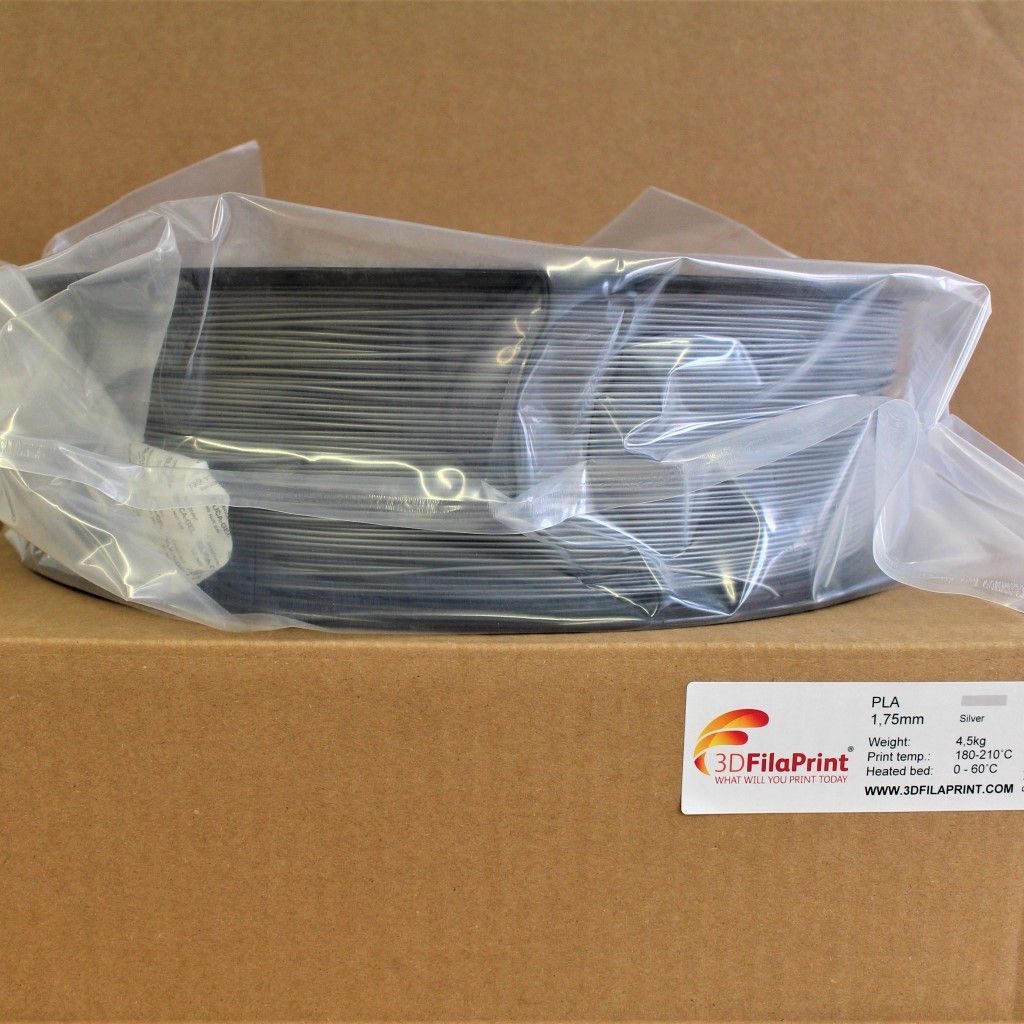 4.5kg 3D FilaPrint Silver Premium PLA 1.75mm 3D Printer Filament