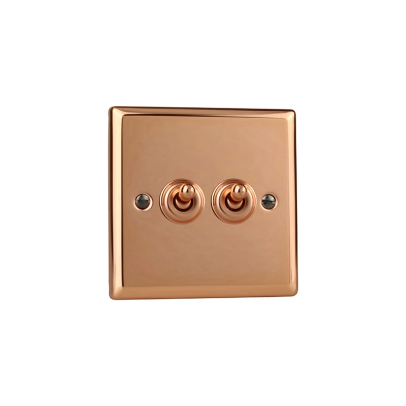 Varilight Urban 2G 10A Toggle Polished Copper / Insert Copper (Standard Plate)