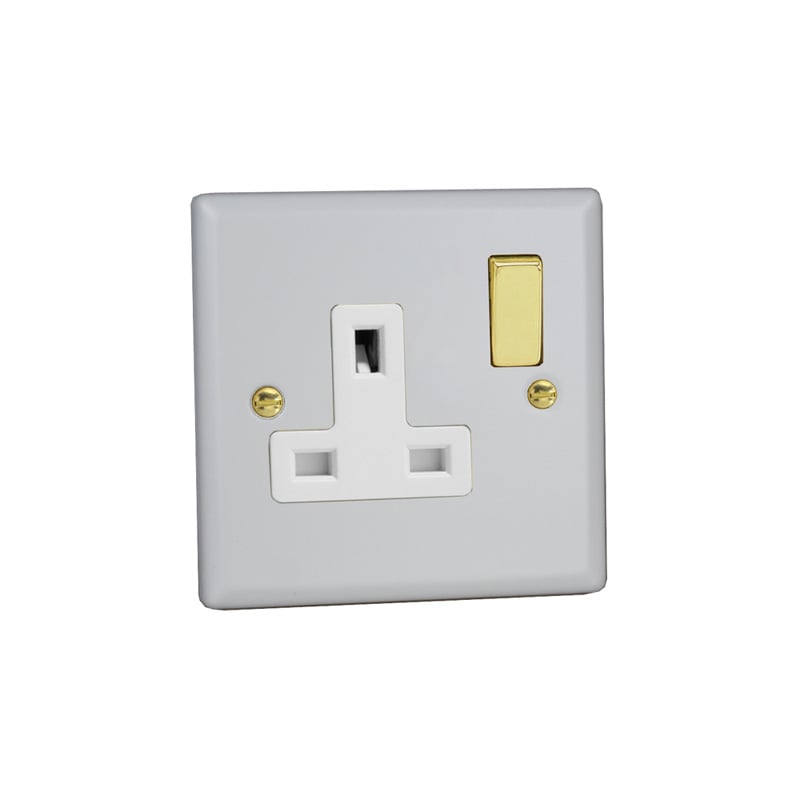 Varilight Vogue 1G 13A DP Switched Socket Matt White