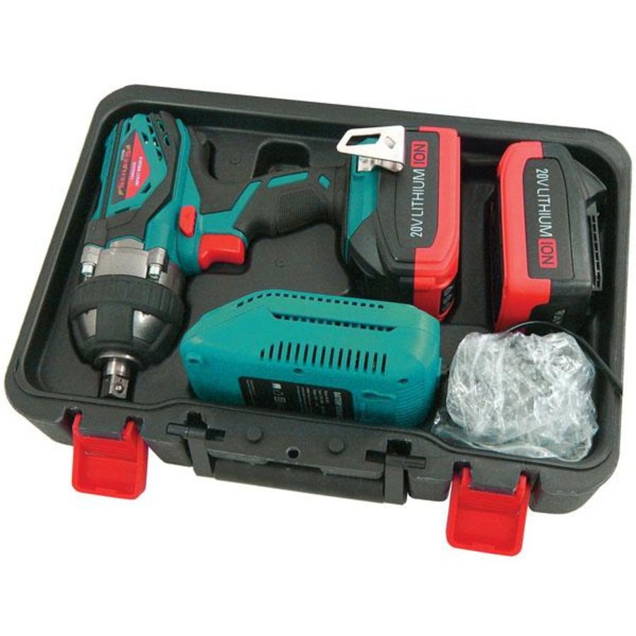 Neilsen CT4789 20v Cordless Impact Wrench 350Nm - 2 Batteries  and 4 socket included