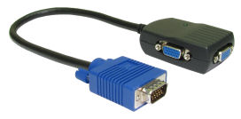 Rextron RX-NLVGA-2A Newlink 2 port compact VGA splitter ( 2 Port Video Splitter ) This product is powered from a USB Port connection only