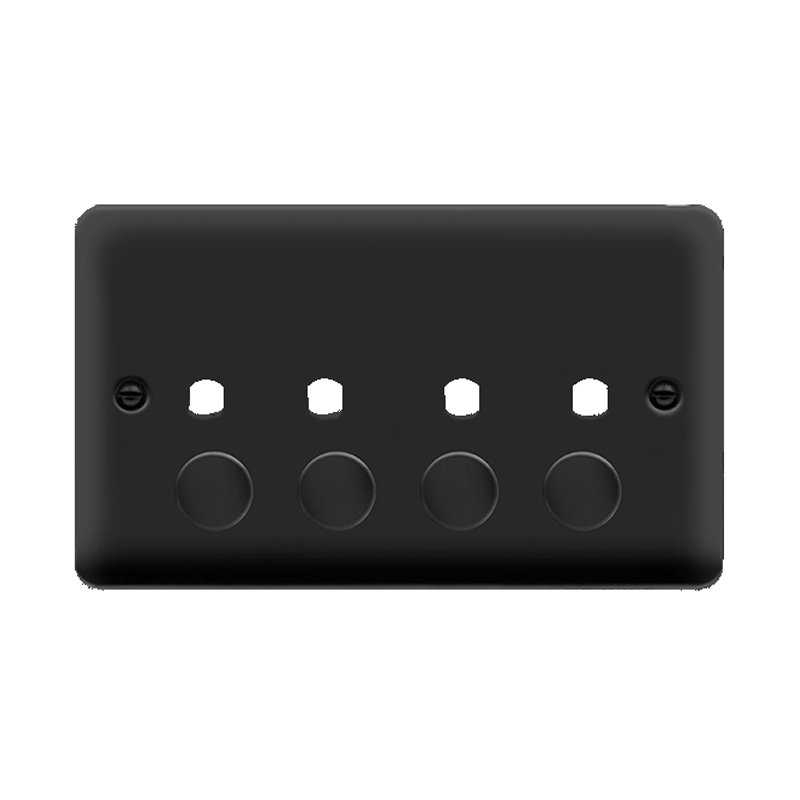 Click Deco Plus 4 Gang Dimmer Switch Plate Matt Black