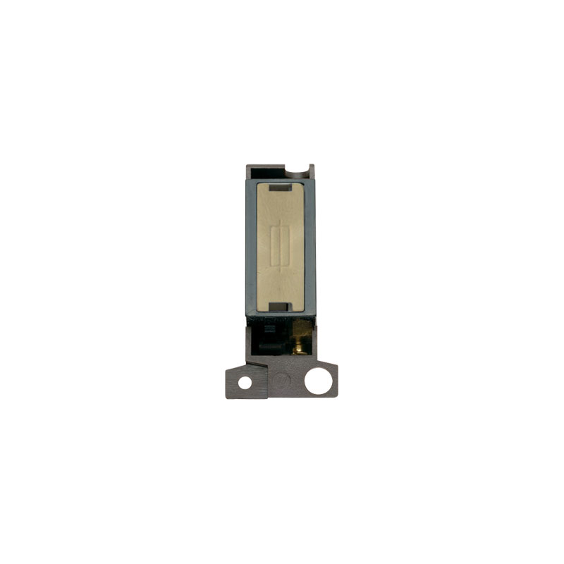 Click MiniGrid Ingot 13A Fused Connection Unit Satin Brass Insert Black