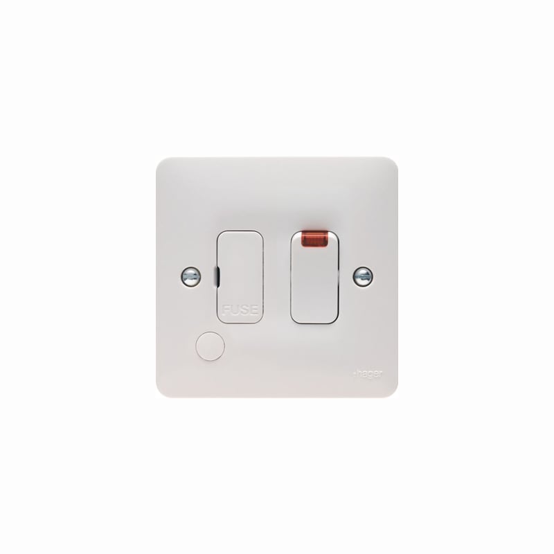 Hager Sollysta 13A Switched Fused Connection Unit With LED Indicator and Flex Outlet